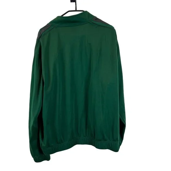 Nike Track Jacket Swoosh Logo Sportswear Full Zip Mock Neck Green Long Sleeve L - Picture 2 of 10